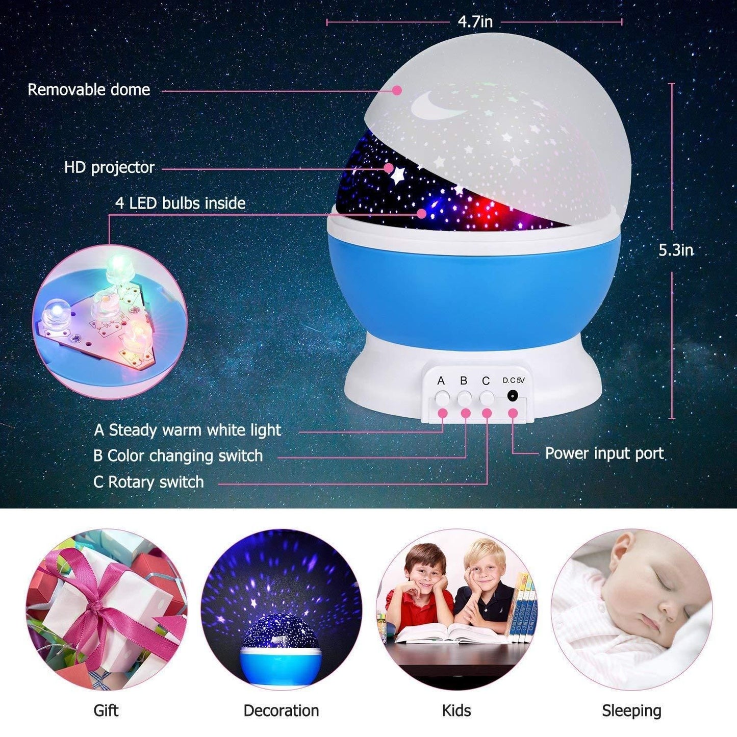 🌙 Star Moon Night Light – Bring the Universe to Your Room!